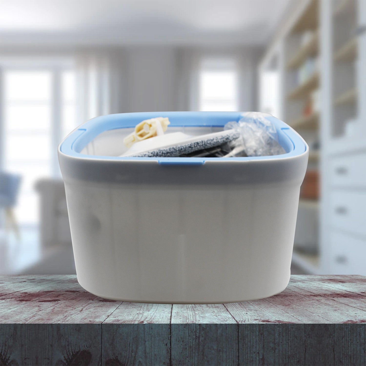 8162 Round Shape Mop Head with 1 Pad Extra Clean Water Spin Mop with Separate Water Bucket, Suitable for All Types of Flooring, Separates Dirty and Clean Water, Wet 8162 Round Shape Mop Head with 1 Pad Extra Clean Water Spin Mop with Separate Water Bucket, Suitable for All Types of Flooring, Separates Dirty and Clean Water, Wet